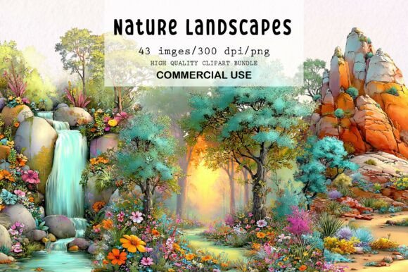 Download Watercolor Nature Landscapes PNG Clipart - Landscape Collection