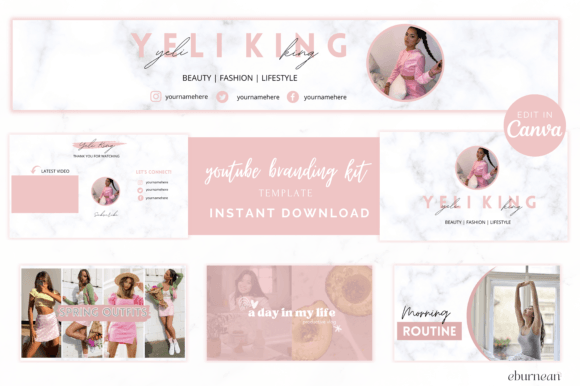 Download Beauty Blogger Youtube Branding Kit - Blogger Collection