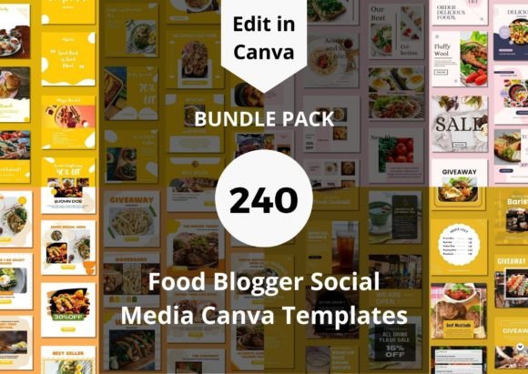 Download 240 Food Blogger Social Media Templates - Blogger Collection