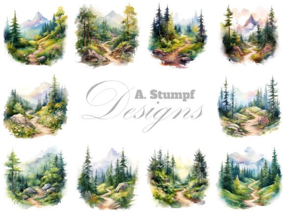 Download Mountain Forest Path Landscape Clipart - Landscape Collection