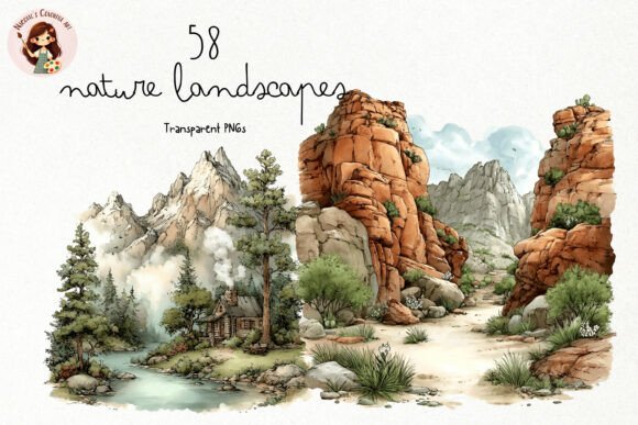 Download Watercolor Nature Landscapes PNG Clipart - Landscape Collection