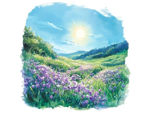 Download 10 Field of Blooming Thyme Landscape - Landscape Collection