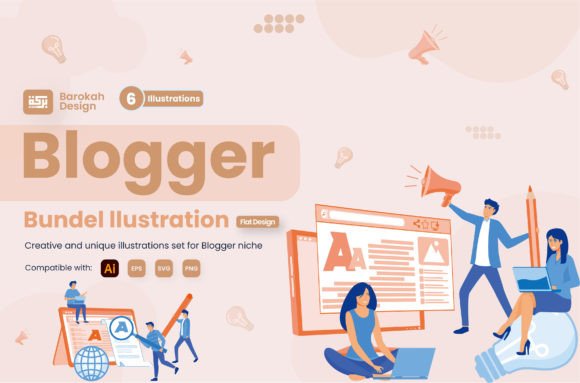 Download Illustration of Blogger Writer - Blogger Collection