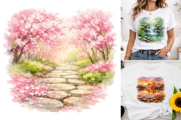 Download Watercolor Landscape Sublimation Clipart - Landscape Collection