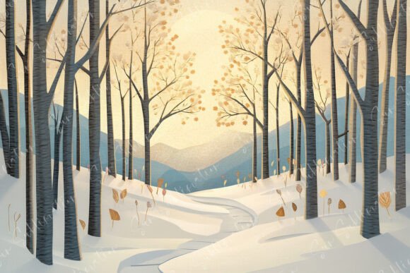 Download Serene Winter Landscape Illustration - Landscape Collection