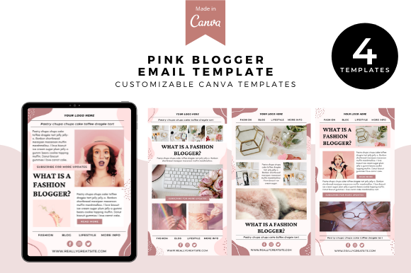 Download Pink Fashion Blogger Email Canva - Blogger Collection