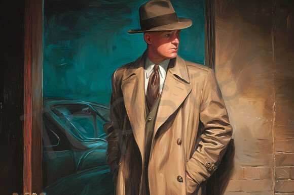 Download Cinematic Illustration 1940s Era Man Art - Cinematic Collection